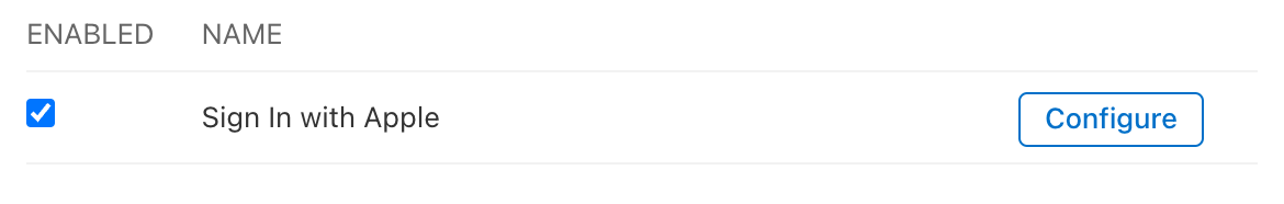 Habilitar el inicio de sesión con Apple